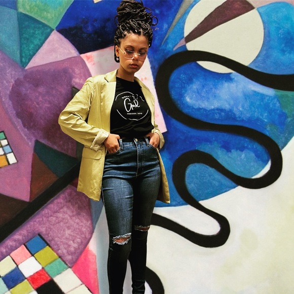 Slight knee rip blue denim - Picture 5 of 5